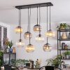 Koyoto Lampadario a sospensione, Lampada a sfera, Lampada a sospensione Ambrato, Chiaro, Grigio fumo, 8-Luci