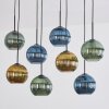 Koyoto Lampadario a sospensione, Lampada a sfera, Lampada a sospensione Blu, Oro, Verde, 8-Luci