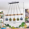 Koyoto Lampadario a sospensione, Lampada a sfera, Lampada a sospensione Écru, Nero, 5-Luci