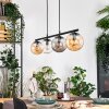 Gastor Lampadario a sospensione, Lampada a sfera, Lampada a sospensione Ambrato, Chiaro, Grigio fumo, 4-Luci
