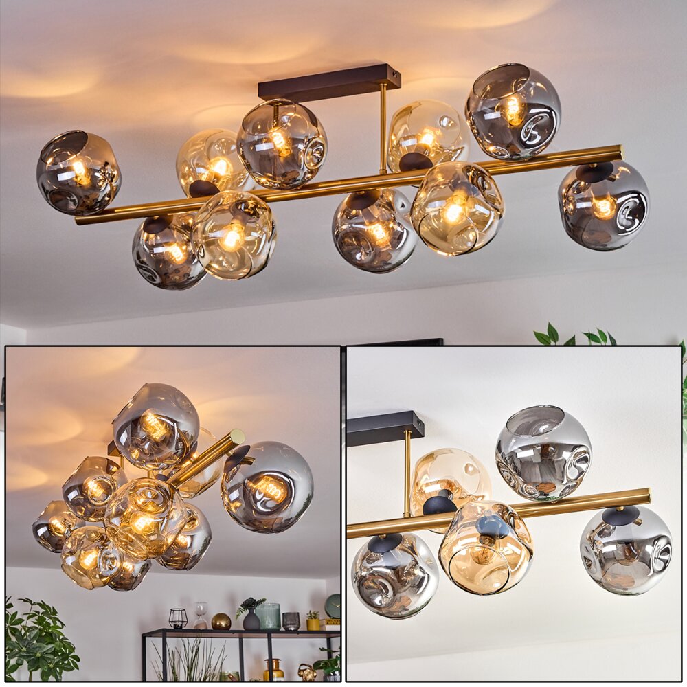 Ripoll Plafoniera, Lampada a sfera Oro, Nero, 10-Luci main product photo