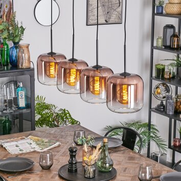 Lauden Lampadario a sospensione, Lampada a sospensione Chiaro, Ramato, 4-Luci