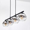 Koyoto Lampadario a sospensione, Lampada a sfera, Lampada a sospensione Cromo, Chiaro, Grigio fumo, 4-Luci