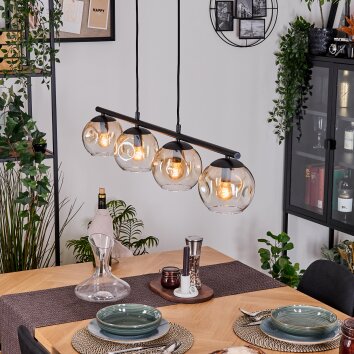 Ripoll Lampadario a sospensione, Lampada a sfera, Lampada a sospensione Ambrato, Chiaro, 4-Luci