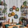 Ripoll Lampadario a sospensione, Lampada a sfera, Lampada a sospensione Blu, Oro, Verde, Ramato, 6-Luci