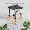 Gastor Plafoniera, Lampada a sfera Ambrato, Chiaro, Grigio fumo, 5-Luci
