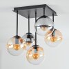 Gastor Plafoniera, Lampada a sfera Ambrato, Chiaro, Grigio fumo, 5-Luci