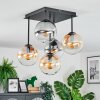 Gastor Plafoniera, Lampada a sfera Ambrato, Chiaro, Grigio fumo, 5-Luci