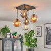 Gastor Plafoniera, Lampada a sfera Ambrato, Chiaro, Grigio fumo, 5-Luci