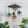 Gastor Plafoniera, Lampada a sfera Blu, Verde, Chiaro, Ramato, 5-Luci