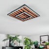 Meron Plafoniera LED Aspetto del legno, Nero, 1-Luce