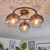 Koyoto Plafoniera, Lampada a sfera 37 cm Chiaro, Grigio fumo, 3-Luci