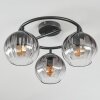 Koyoto Plafoniera, Lampada a sfera 37 cm Chiaro, Grigio fumo, 3-Luci