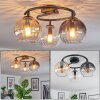 Koyoto Plafoniera, Lampada a sfera 37 cm Ambrato, Chiaro, Grigio fumo, 3-Luci