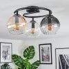 Koyoto Plafoniera, Lampada a sfera 37 cm Ambrato, Chiaro, Grigio fumo, 3-Luci
