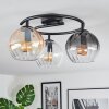 Koyoto Plafoniera, Lampada a sfera 37 cm Ambrato, Chiaro, Grigio fumo, 3-Luci
