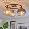 Koyoto Plafoniera, Lampada a sfera 37 cm Ambrato, Chiaro, Grigio fumo, 3-Luci