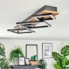 Cabanas Plafoniera LED Aspetto del legno, Nero, 1-Luce