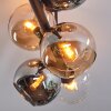 Koyoto Plafoniera, Lampada a sfera Ambrato, Cromo, Chiaro, Grigio fumo, 6-Luci