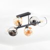 Koyoto Plafoniera, Lampada a sfera Ambrato, Cromo, Chiaro, Grigio fumo, 6-Luci