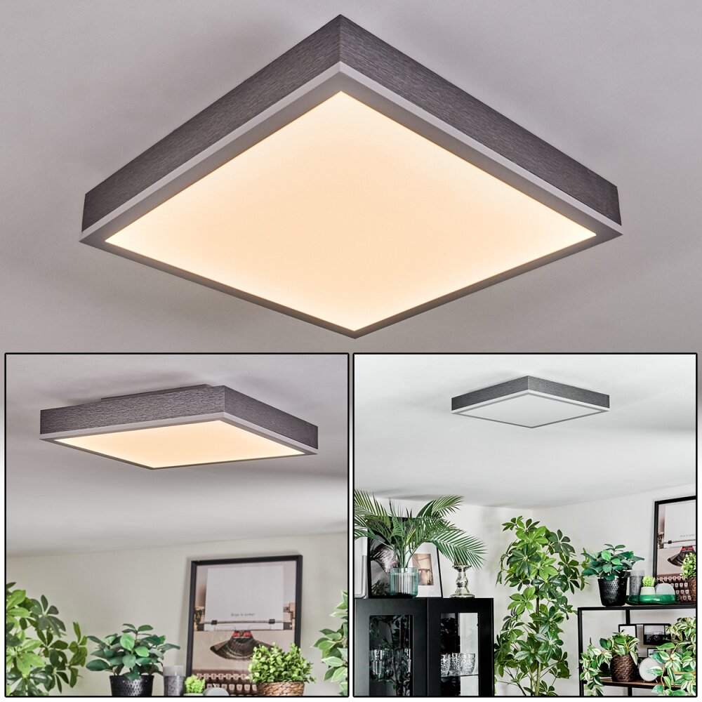Salmi Plafoniera, Panel LED Grigio, Argento, 1-Luce main product photo