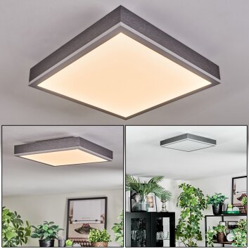 Salmi Plafoniera, Panel LED Grigio, Argento, 1-Luce
