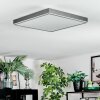 Salmi Plafoniera, Panel LED Grigio, Argento, 1-Luce, Telecomando
