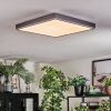 Salmi Plafoniera, Panel LED Grigio, Argento, 1-Luce, Telecomando