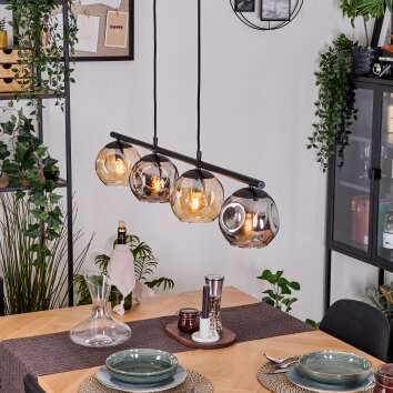 Ripoll Lampadario a sospensione, Lampada a sfera, Lampada a sospensione Ambrato, Grigio fumo, 4-Luci