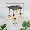 Koyoto Plafoniera, Lampada a sfera Ambrato, Chiaro, 5-Luci