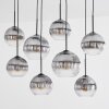 Koyoto Lampadario a sospensione, Lampada a sfera, Lampada a sospensione Chiaro, Grigio fumo, 8-Luci