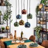 Ripoll Lampadario a sospensione, Lampada a sfera, Lampada a sospensione Blu, Oro, Verde, Ramato, 6-Luci