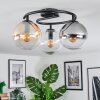 Gastor Plafoniera, Lampada a sfera 37 cm Ambrato, Chiaro, Grigio fumo, 3-Luci