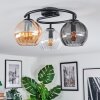 Koyoto Plafoniera, Lampada a sfera 37 cm Ambrato, Chiaro, Grigio fumo, 3-Luci