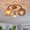Koyoto Plafoniera, Lampada a sfera 37 cm Ambrato, Chiaro, Grigio fumo, 3-Luci