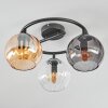 Koyoto Plafoniera, Lampada a sfera 37 cm Ambrato, Chiaro, Grigio fumo, 3-Luci