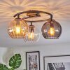 Koyoto Plafoniera, Lampada a sfera 37 cm Ambrato, Chiaro, Grigio fumo, 3-Luci