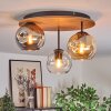 Ripoll Plafoniera, Lampada a sfera Écru, Nero, 3-Luci