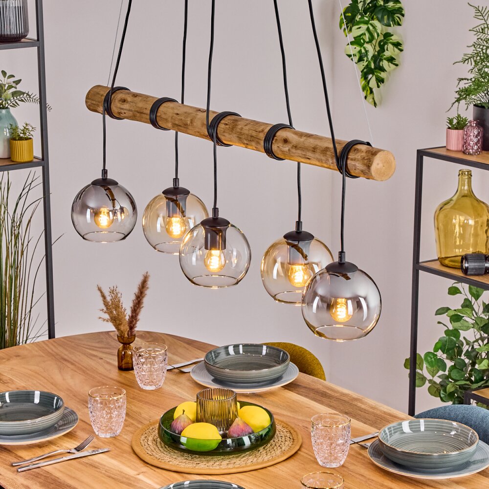 Koyoto Lampadario a sospensione, Lampada a sfera, Lampada a sospensione Ambrato, Chiaro, Grigio fumo, 5-Luci main product photo