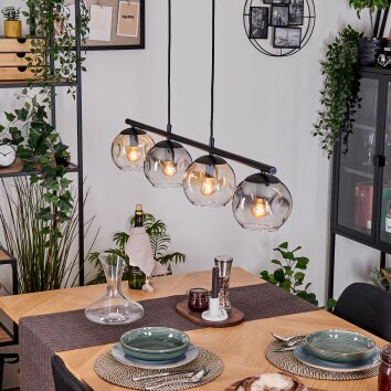 Ripoll Lampadario a sospensione, Lampada a sfera, Lampada a sospensione Ambrato, Chiaro, Grigio fumo, 4-Luci