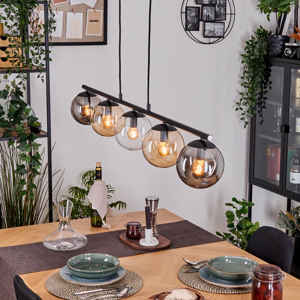 Gastor Lampadario a sospensione, Lampada a sfera, Lampada a sospensione Ambrato, Chiaro, Grigio fumo, 5-Luci main product photo