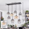 Koyoto Lampadario a sospensione, Lampada a sfera, Lampada a sospensione Ambrato, Chiaro, Grigio fumo, 8-Luci
