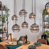 Koyoto Lampadario a sospensione, Lampada a sfera, Lampada a sospensione Chiaro, Grigio fumo, 6-Luci