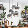 Koyoto Lampadario a sospensione, Lampada a sfera, Lampada a sospensione Chiaro, Grigio fumo, 6-Luci