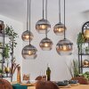 Koyoto Lampadario a sospensione, Lampada a sfera, Lampada a sospensione Chiaro, Grigio fumo, 6-Luci