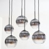Koyoto Lampadario a sospensione, Lampada a sfera, Lampada a sospensione Chiaro, Grigio fumo, 6-Luci