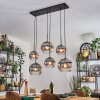 Koyoto Lampadario a sospensione, Lampada a sfera, Lampada a sospensione Chiaro, Grigio fumo, 6-Luci