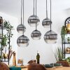 Koyoto Lampadario a sospensione, Lampada a sfera, Lampada a sospensione Chiaro, Grigio fumo, 6-Luci