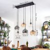 Koyoto Lampadario a sospensione, Lampada a sfera, Lampada a sospensione Ambrato, Chiaro, Grigio fumo, 6-Luci
