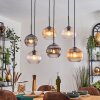 Koyoto Lampadario a sospensione, Lampada a sfera, Lampada a sospensione Ambrato, Chiaro, Grigio fumo, 6-Luci